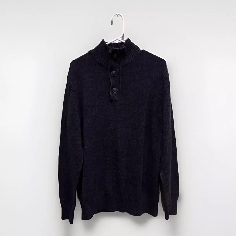 Urban Pipeline Gray Sweater 1/4 Zip Button Accents Men Size L